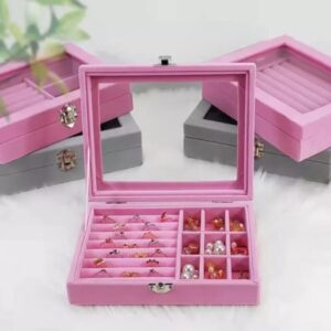 Jewelry Organizer Box with Lock – Leather & Velvet Case