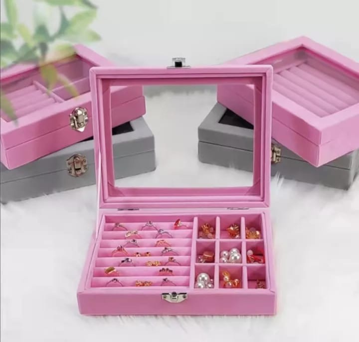 Jewelry Organizer Box with Lock – Leather & Velvet Case