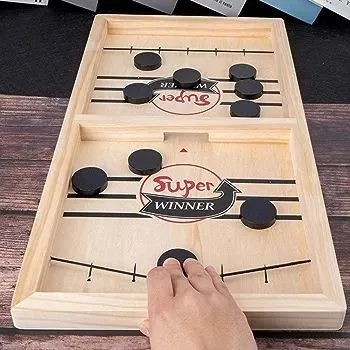 Sling Puck Board – Fast Wooden Hockey Game for Kids & Adults