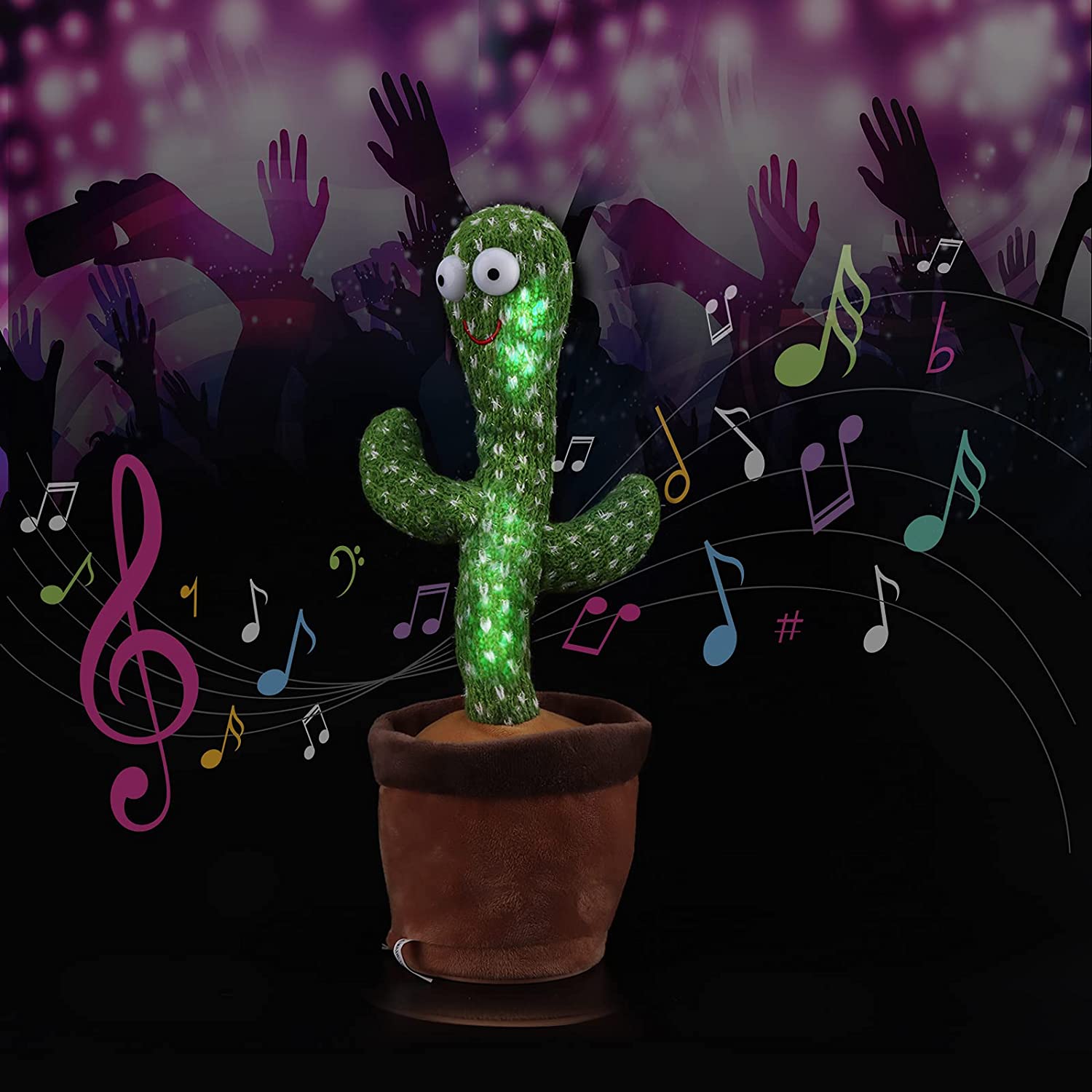 Dancing Cactus Toy – Talking Plush with Music & Lights