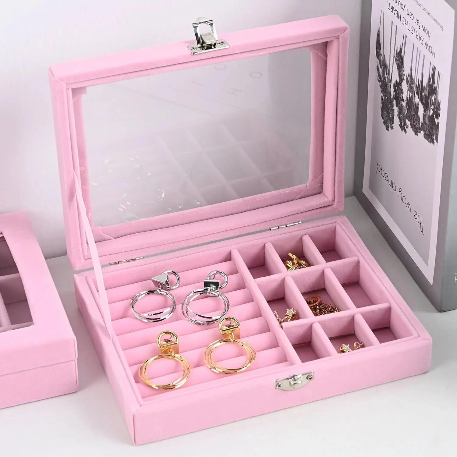 Jewelry Organizer Box with Lock – Leather & Velvet Case