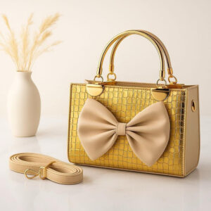 Crocodile Bow Handbag – Elegant Daily & Party Carry