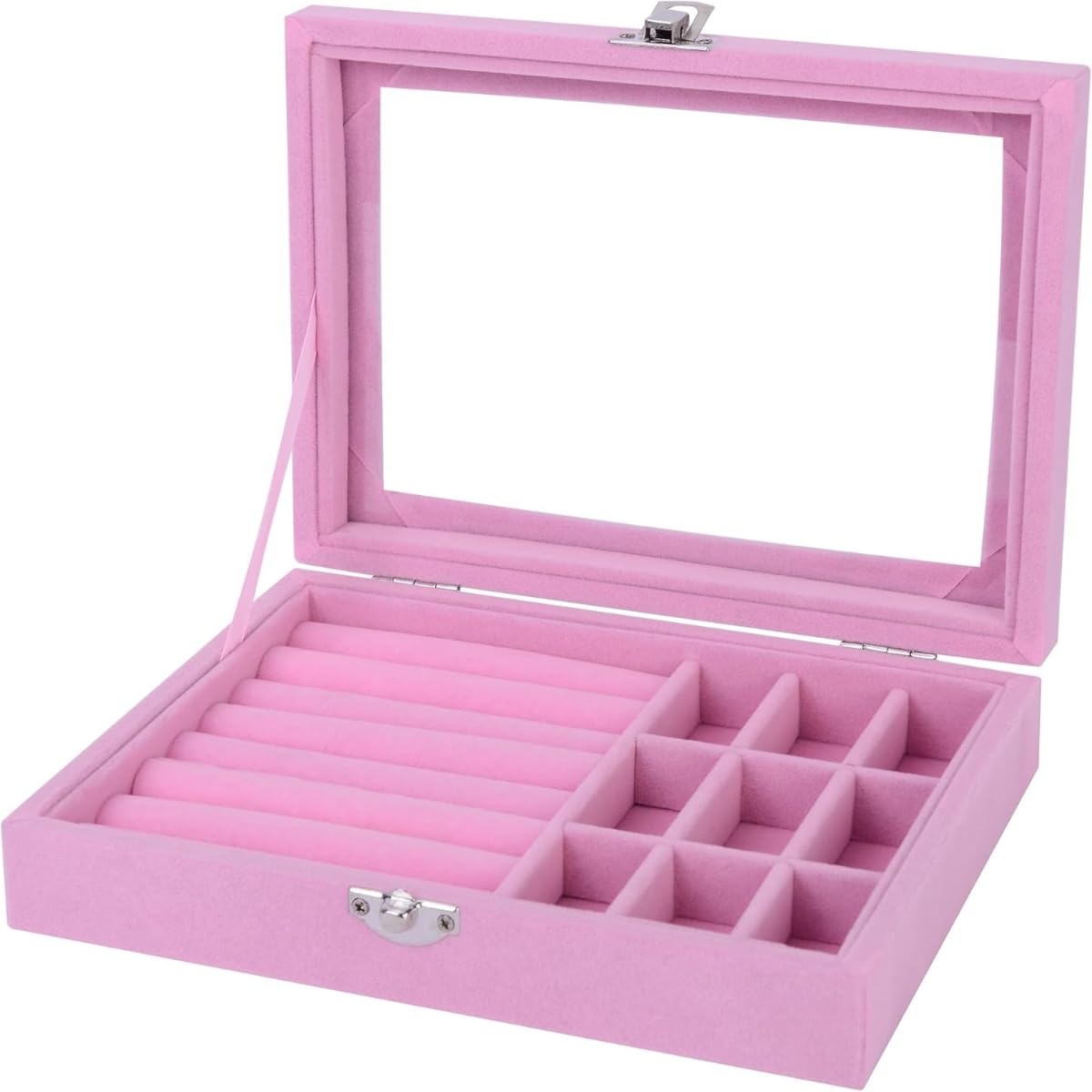 Jewelry Organizer Box with Lock – Leather & Velvet Case