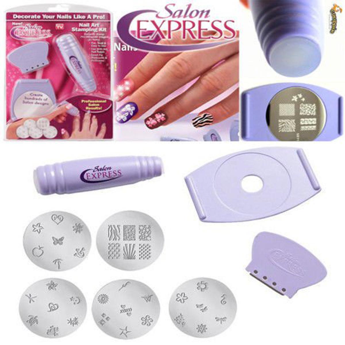 Nail Art Stamping Kit for Women – Easy DIY Nail Design Tool (Purple)