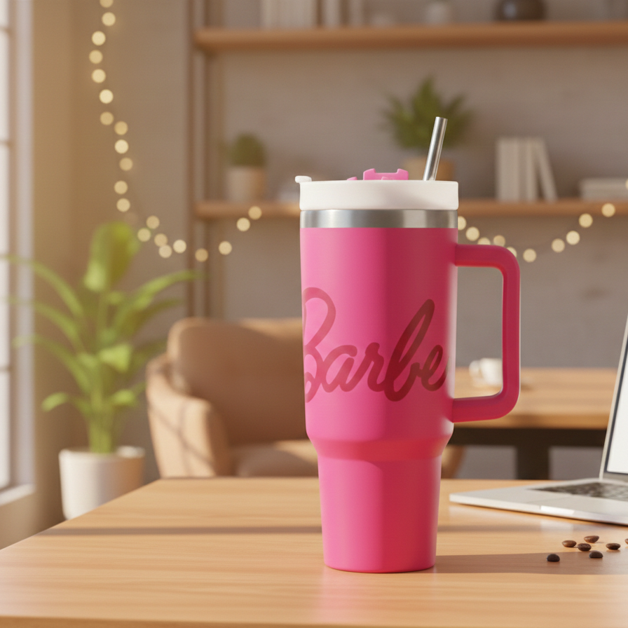 Barbie Kids Tumbler Leak-Proof BPA-Free Pink Bottle