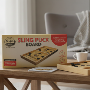 Sling Puck Board – Fast Wooden Hockey Game for Kids & Adults