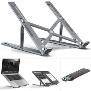 Adjustable Aluminum Laptop Stand Ergonomic 6-Angle 16”