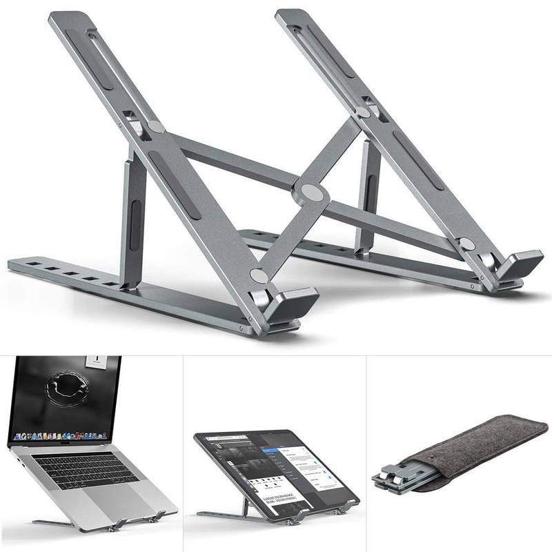 Adjustable Aluminum Laptop Stand Ergonomic 6-Angle 16”