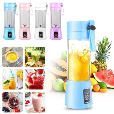 Portable Mini Juicer Blender – Rechargeable 6-Blade 380ml