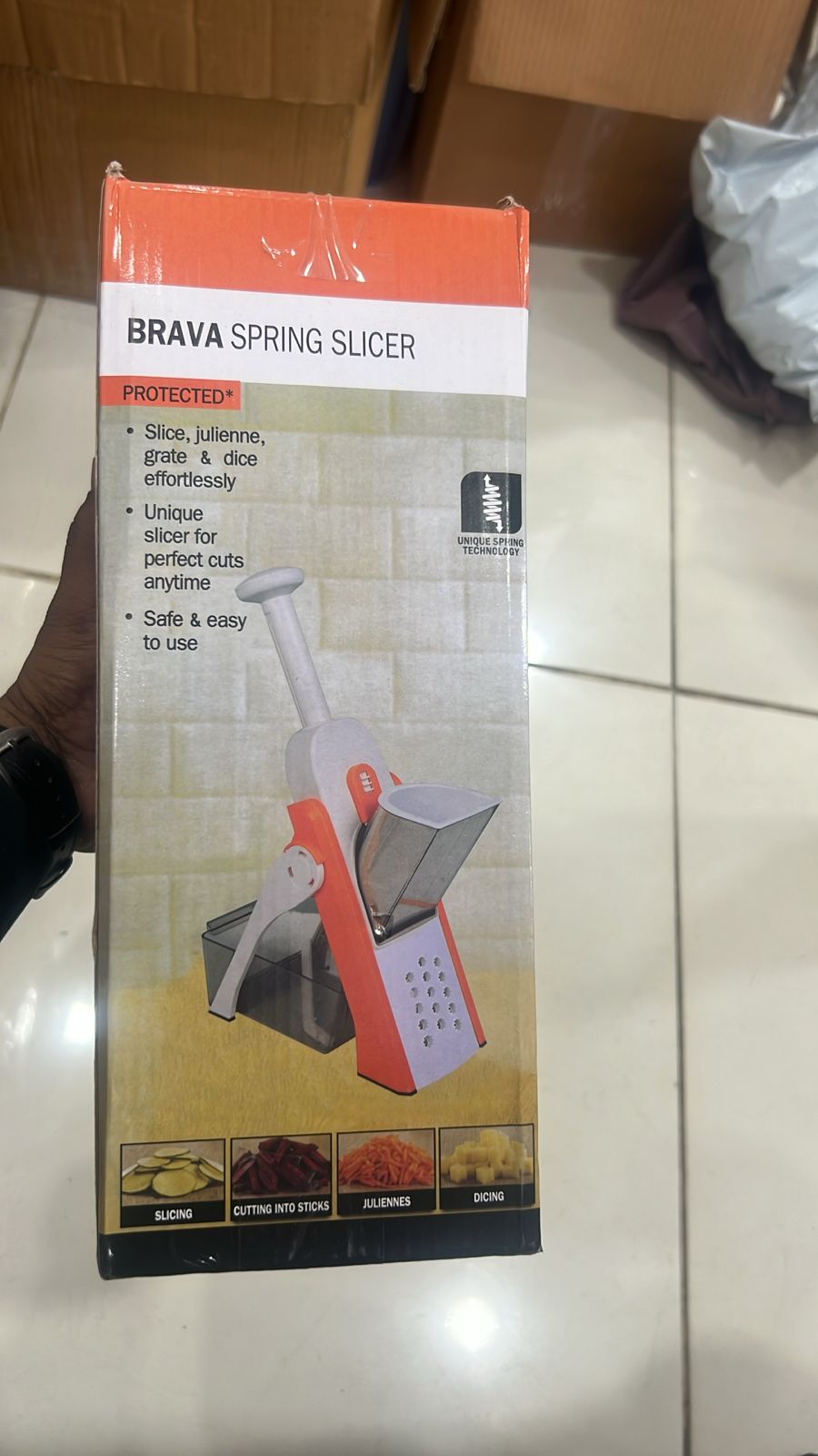 Safe-Slice Vertical Mandoline Slicer – Adjustable Multi-Purpose Vegetable Cutter & Julienne Tool