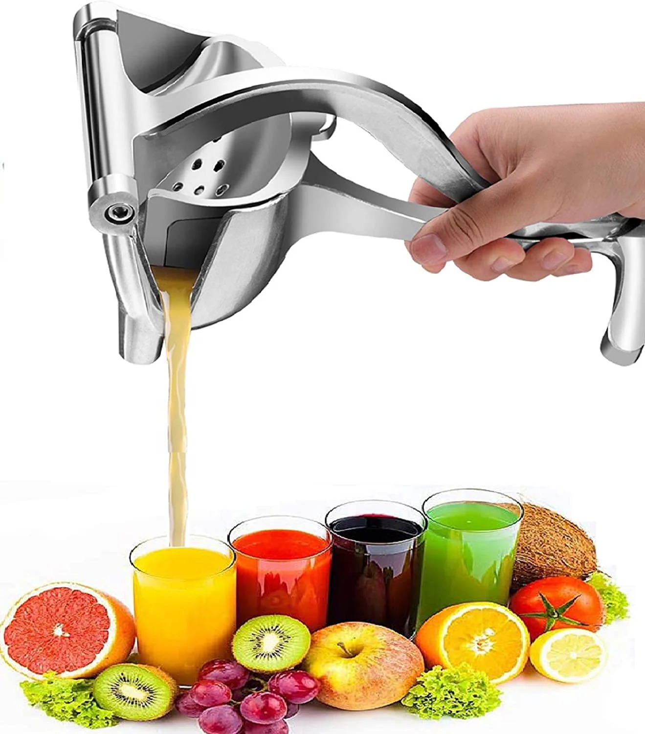 Stainless Steel Handheld Fruit Juicer – Lemon & Orange Clip Squeezer for Kitchen & Baby Food Prep