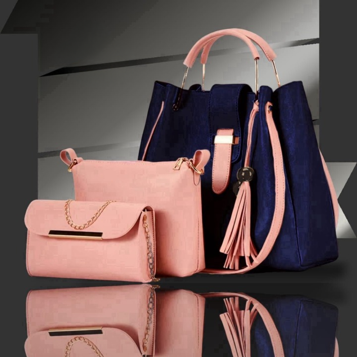 Women’s 3-Piece Handbag Set – Stylish Tote, Pouch & Chain Clutch