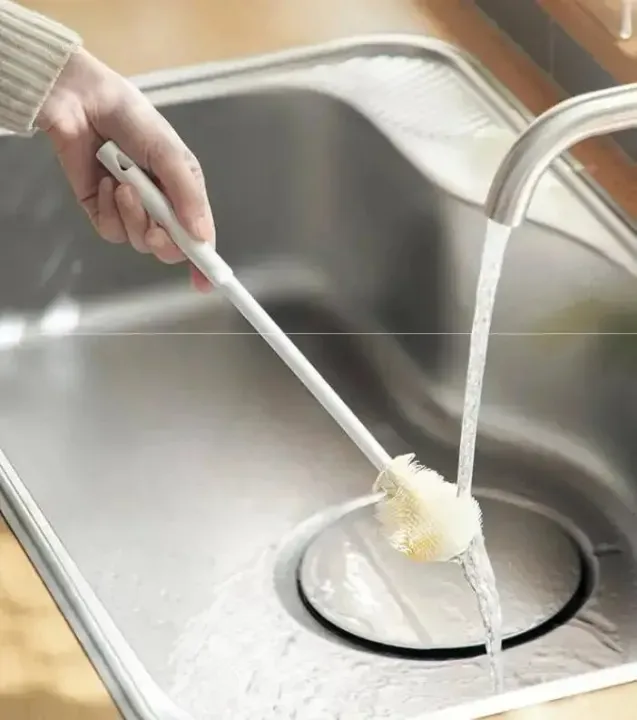 Silicone Long Handle Cleaning Brush – Deep Mug & Bottle Washing Brush for Kitchen Use