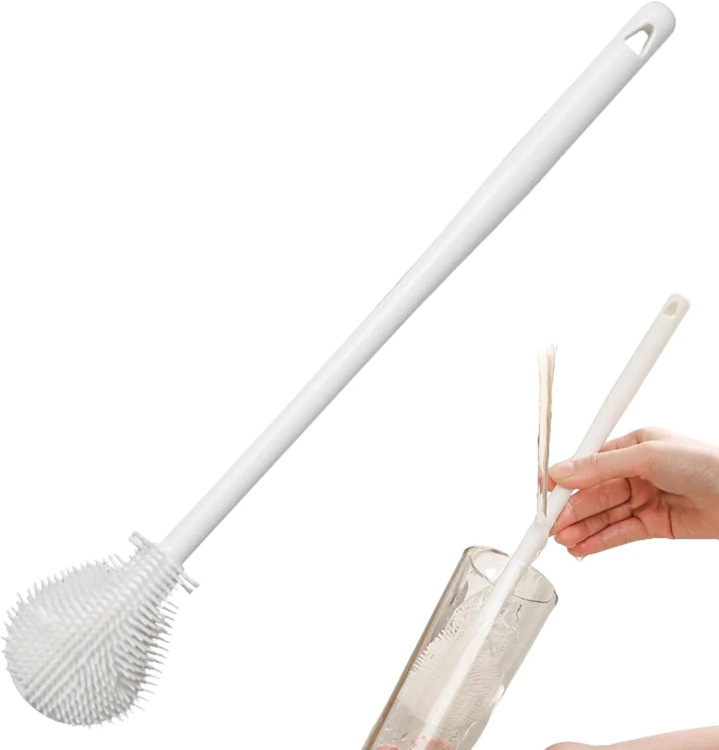 Silicone Long Handle Cleaning Brush – Deep Mug & Bottle Washing Brush for Kitchen Use
