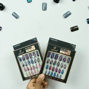 Press-On Artificial Nails – Salon Shine Manicure Set 24Pcs