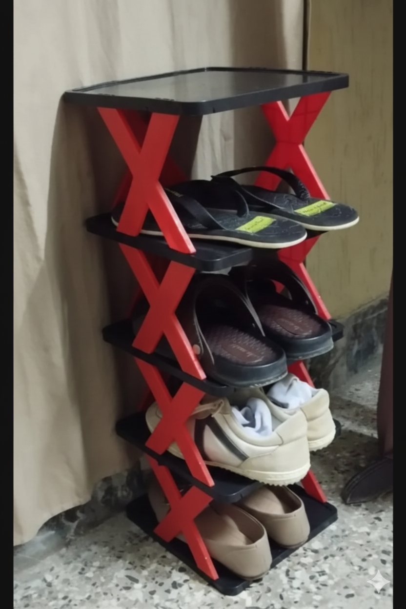 4-Layer Shoe Storage Rack – Foldable Space Saver Organizer