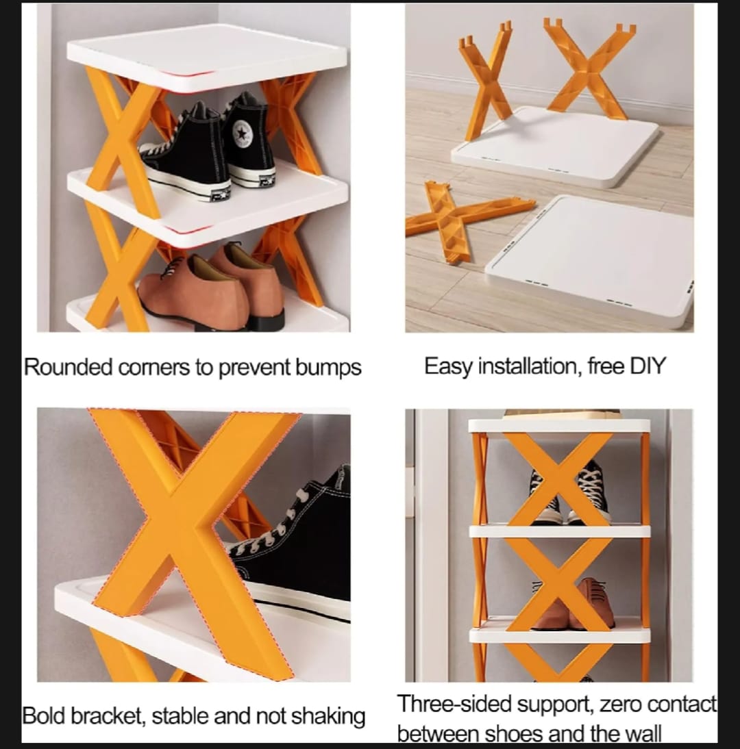 4-Layer Shoe Storage Rack – Foldable Space Saver Organizer
