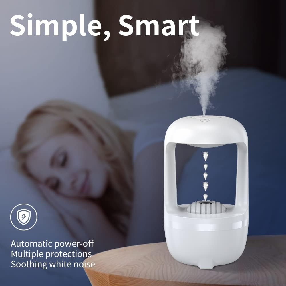 Cool Mist Humidifier for Bedroom – Cute Water Drops & Light Therapy