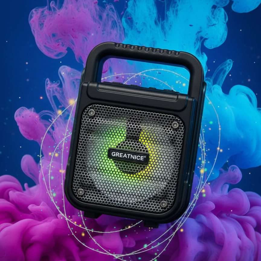 Portable Bluetooth Party Speaker – RGB Lights & Deep Bass Sound