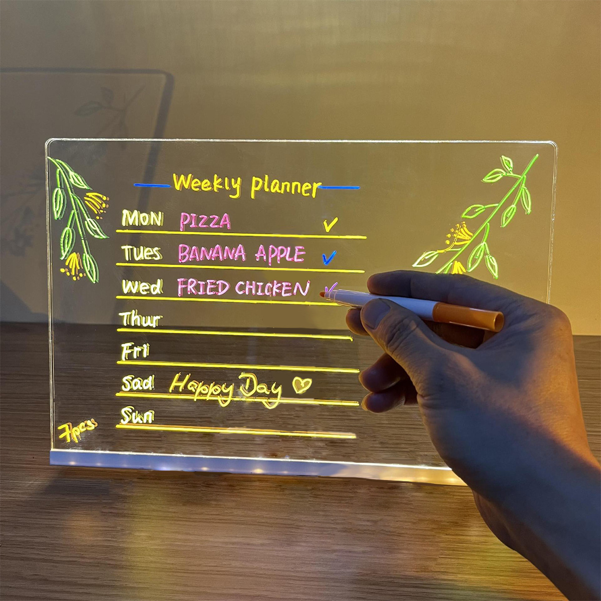 LED Message Writing Board – Glow Notes Display with Stand