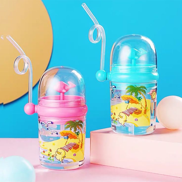 Children Whale Spray Cup Sippy Bottle – Cartoon Baby Straw Cup, Portable & Leak-Resistant (Random Color)