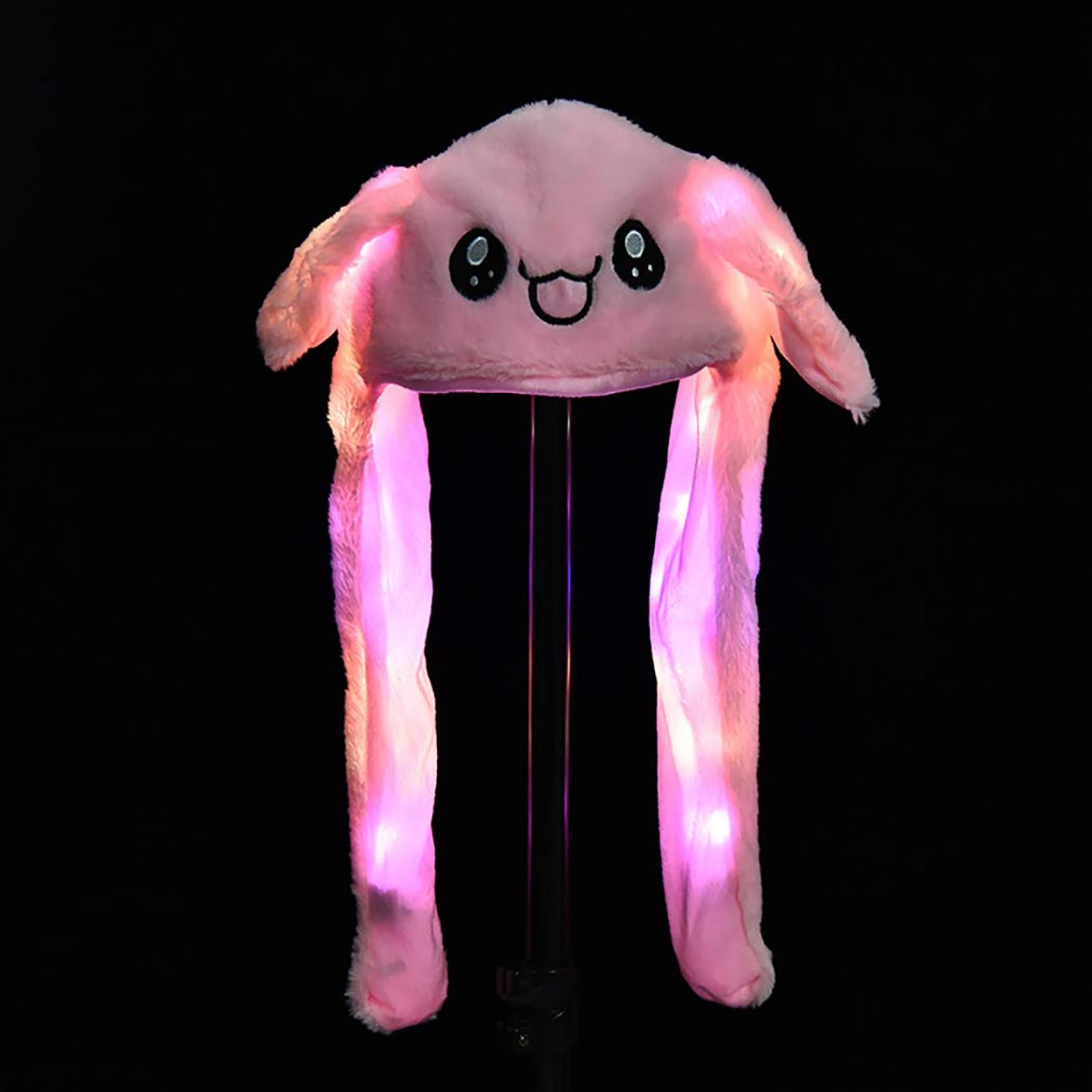 Bunny Plush Ear Muffs with LED Lights – Winter Warm Cap