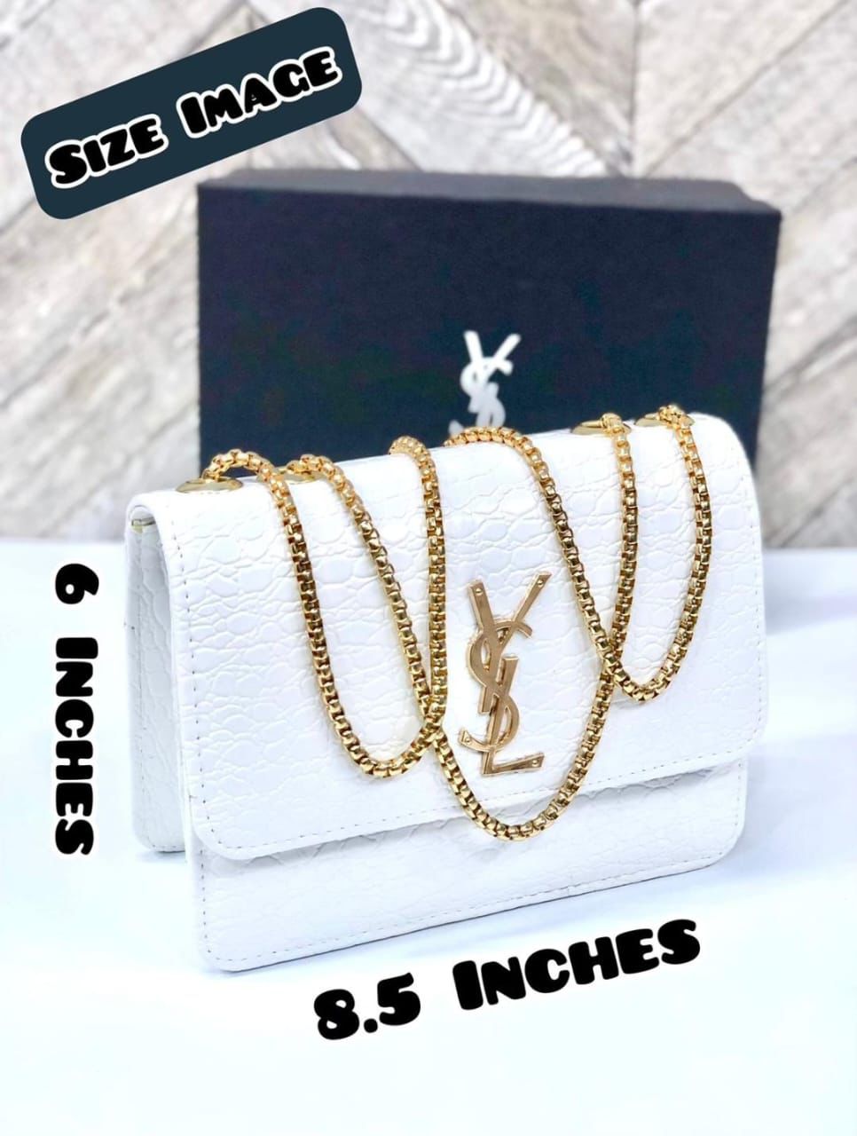 Premium Croc-Embossed Vegan Leather Crossbody Bag with Gold Chain – Black